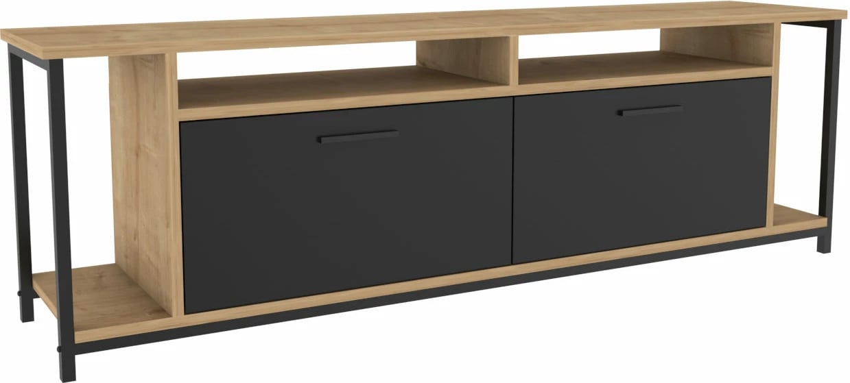 Komodë TV Skye Decor, ngjyrë lis, e zezë, Omar