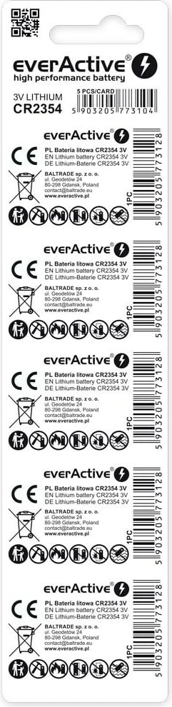 Bateri litium everActive CR2354, set 5 copë