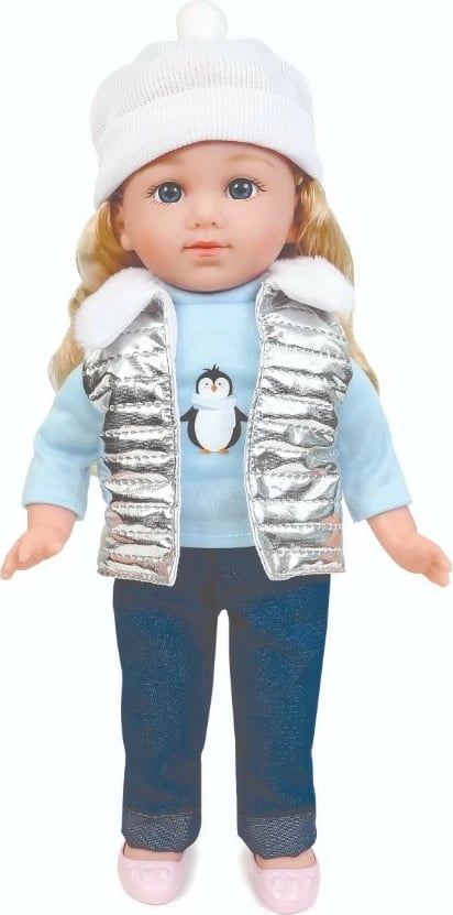 Kukull funksionale, Natalia, 185663, 36 cm, flet dhe këndon në polonisht, me bateri AG13 x3, jelek argjendtë