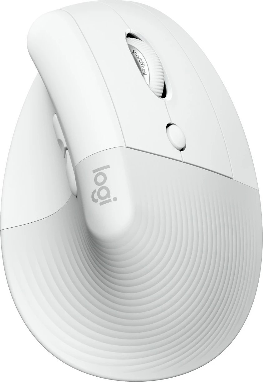 Maus Logitech Lift për Biznes, vertikal, 6 butona, wireless, Bluetooth, Bolt USB, ngjyrë e bardhë