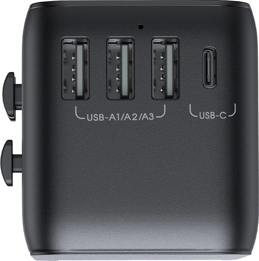 Adapter udhëtimi universal Joyroom JR-TCW01, 17W, 4 porta USB, i zi