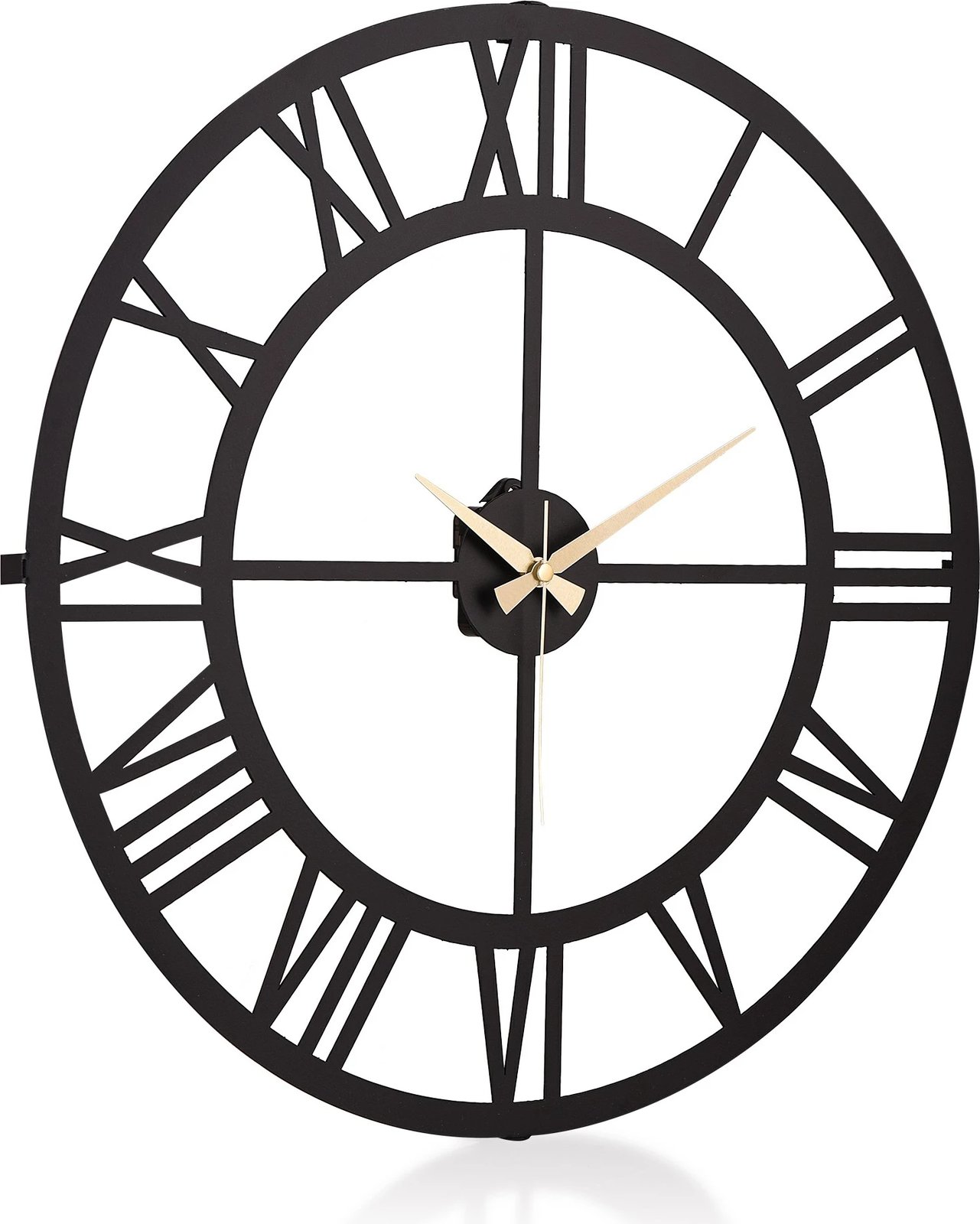 Orë muri dekorative metalike Wallity, numra romakë, e zezë