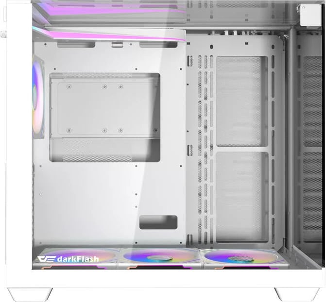 Kasë Darkflash TH285, ATX, 4 ventilatorë, xham i temperuar, e bardhë