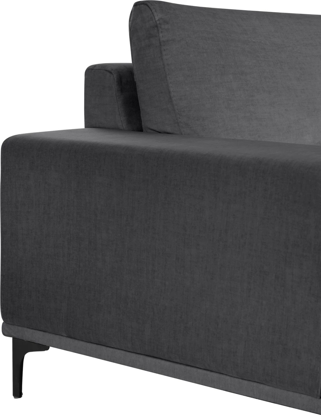 Divan qoshe (majtas) NOA FH3278.02L, pëlhurë antracit, 288x90-157x67-80H cm