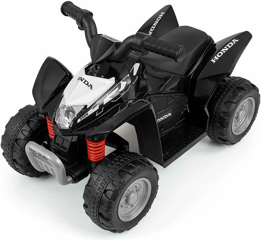 ATV elektrik për fëmijë, Milly Mally, Honda TRX 250X licencë, motor 30W, bateri 6V 4.5Ah, shpejtësi 2.5–3 km/h, zi