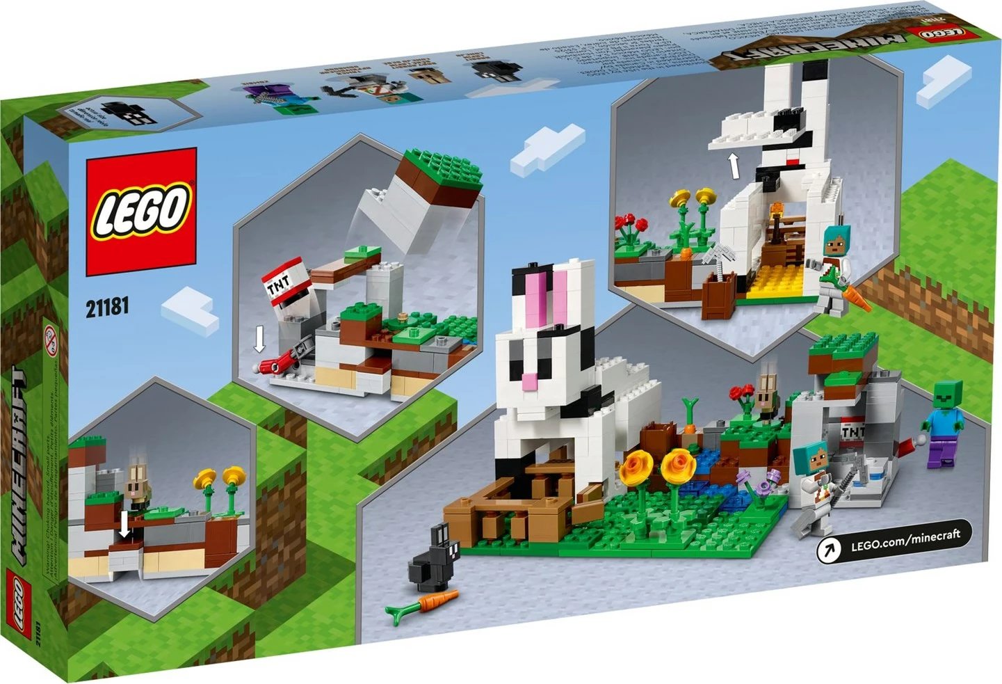 Lodër për fëmijë LEGO Minecraft 21181, Ferma e lepujve