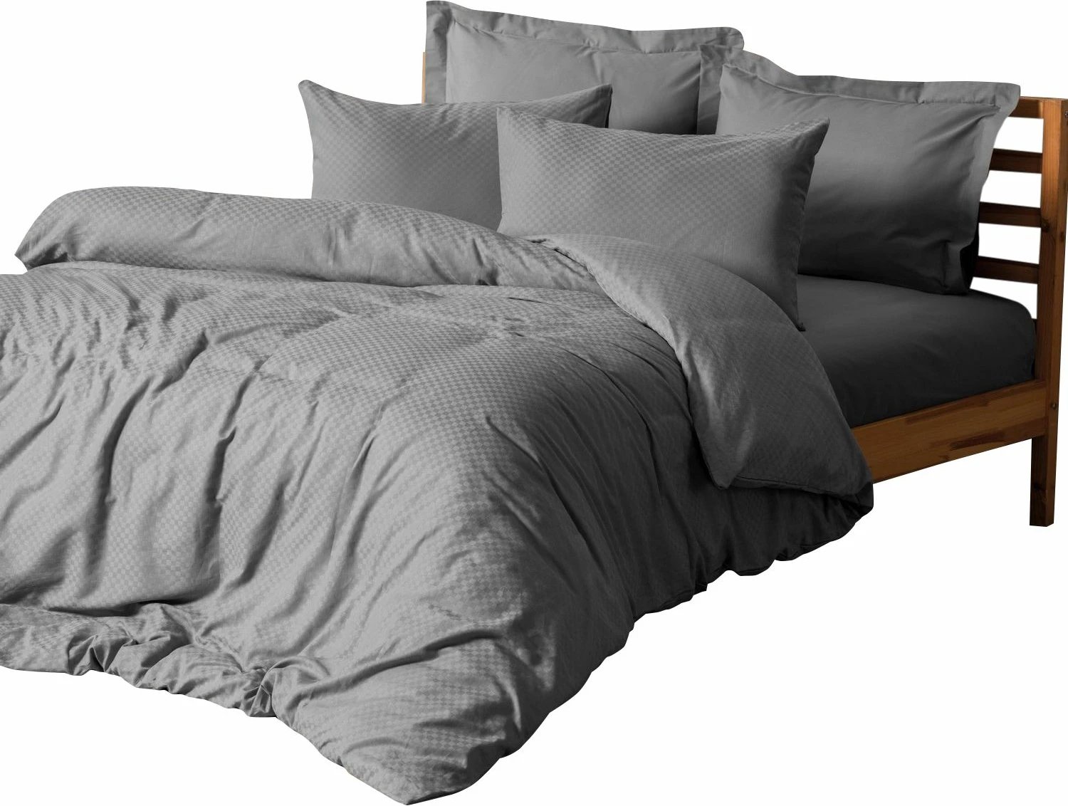 Set mbulesë jorgani super king, ranforce, ngjyrë gri, L'essentiel