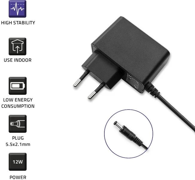 Adapter energjie Qoltec 52405, 12W, 6V, 2A, 5.5x2.1mm, i zi