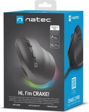 Maus NATEC Crake 2 Pro, optik, 12800 DPI, 6 butona, i zi