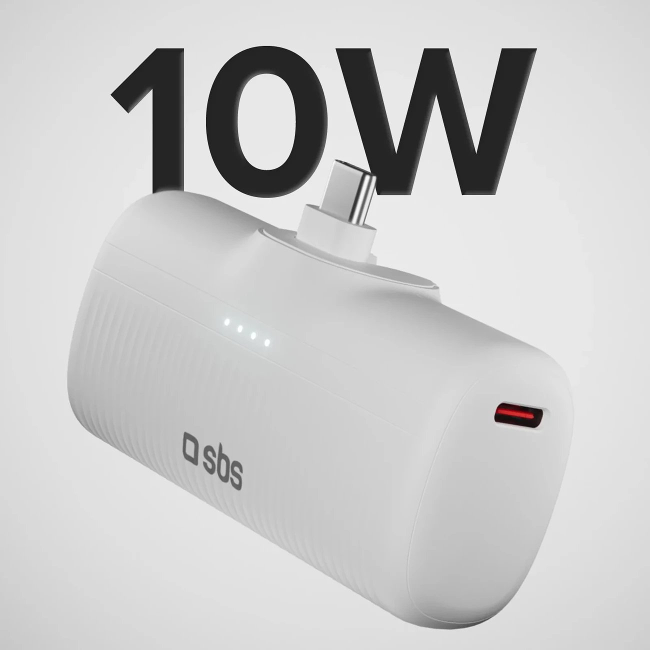 Powerbank SBS EcoPower 5000 mAh 10W, USB-C, Bardhë