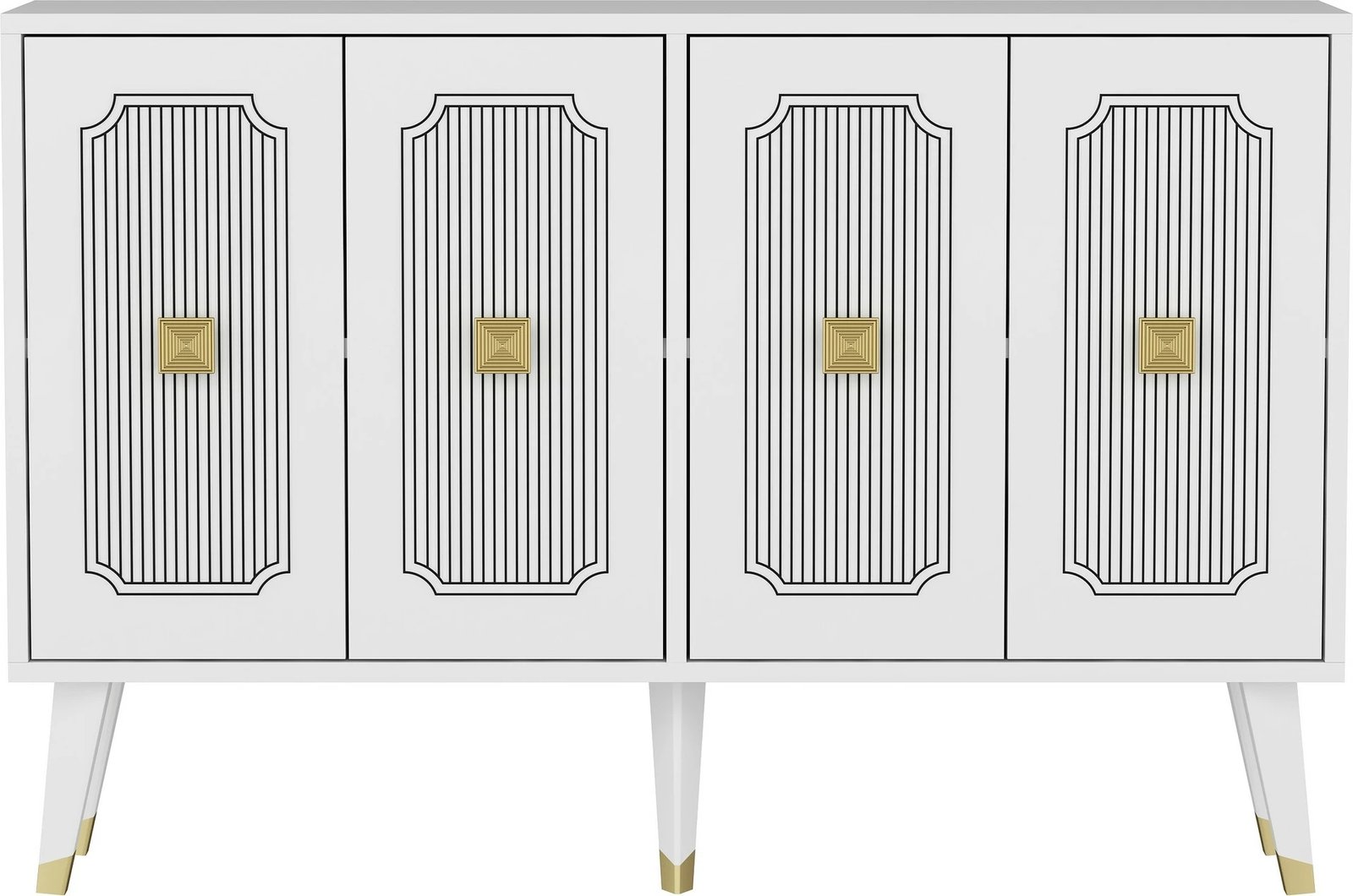 Konsol Hanah Home, Derasi, e bardhë dhe ari