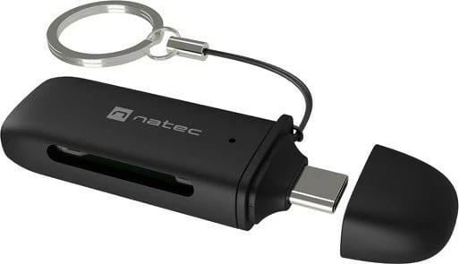 Lexues kartash USB-C, Natec Scarab C NCZ-2365, USB 3.2 Gen 1, SD/microSD deri 2TB, lexim i dyfishtë, OTG, e zezë