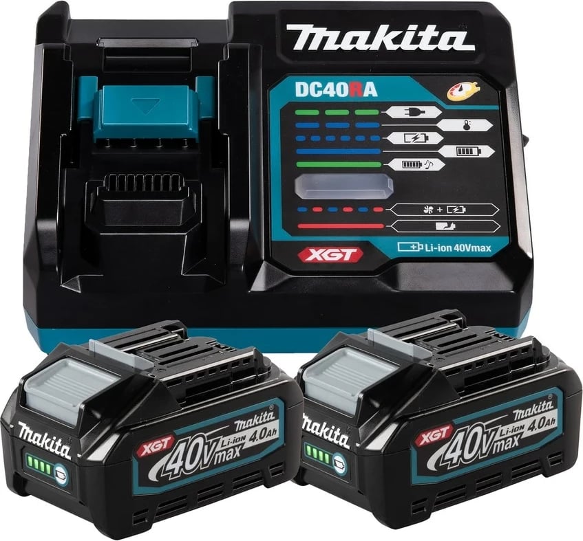 Set baterie dhe karikues Makita 191L77-9, 2x 4 Ah, 40 V, Li-Ion, për vegla pa kabllo