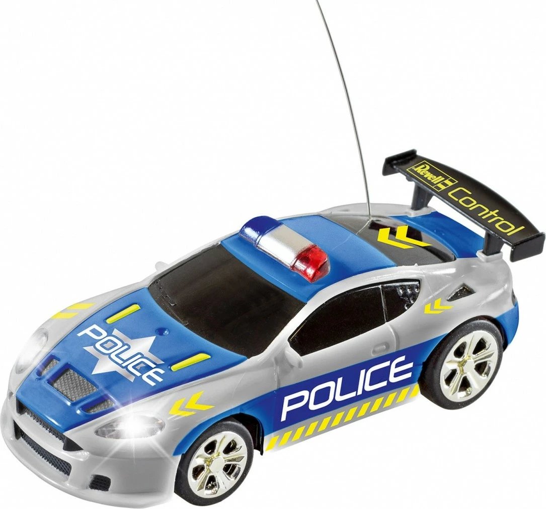 Veture policie me telekomandë Revell RC Mini RC, 8 cm, Blu/Argjend