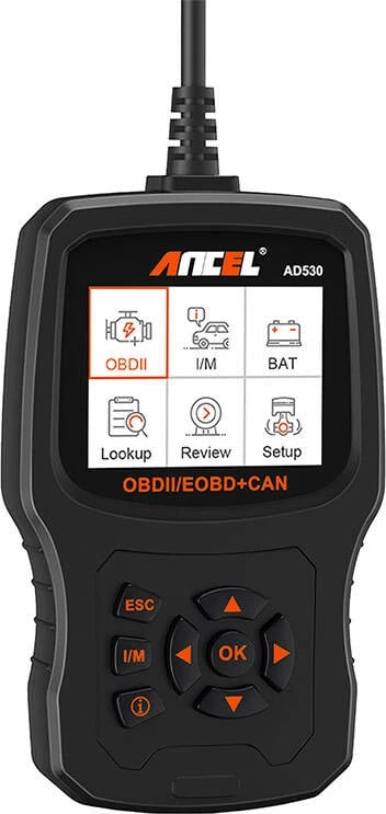 Skaner diagnostikues Ancel AD530 OBD2/EOBD+CAN, ekran me ngjyra, i zi