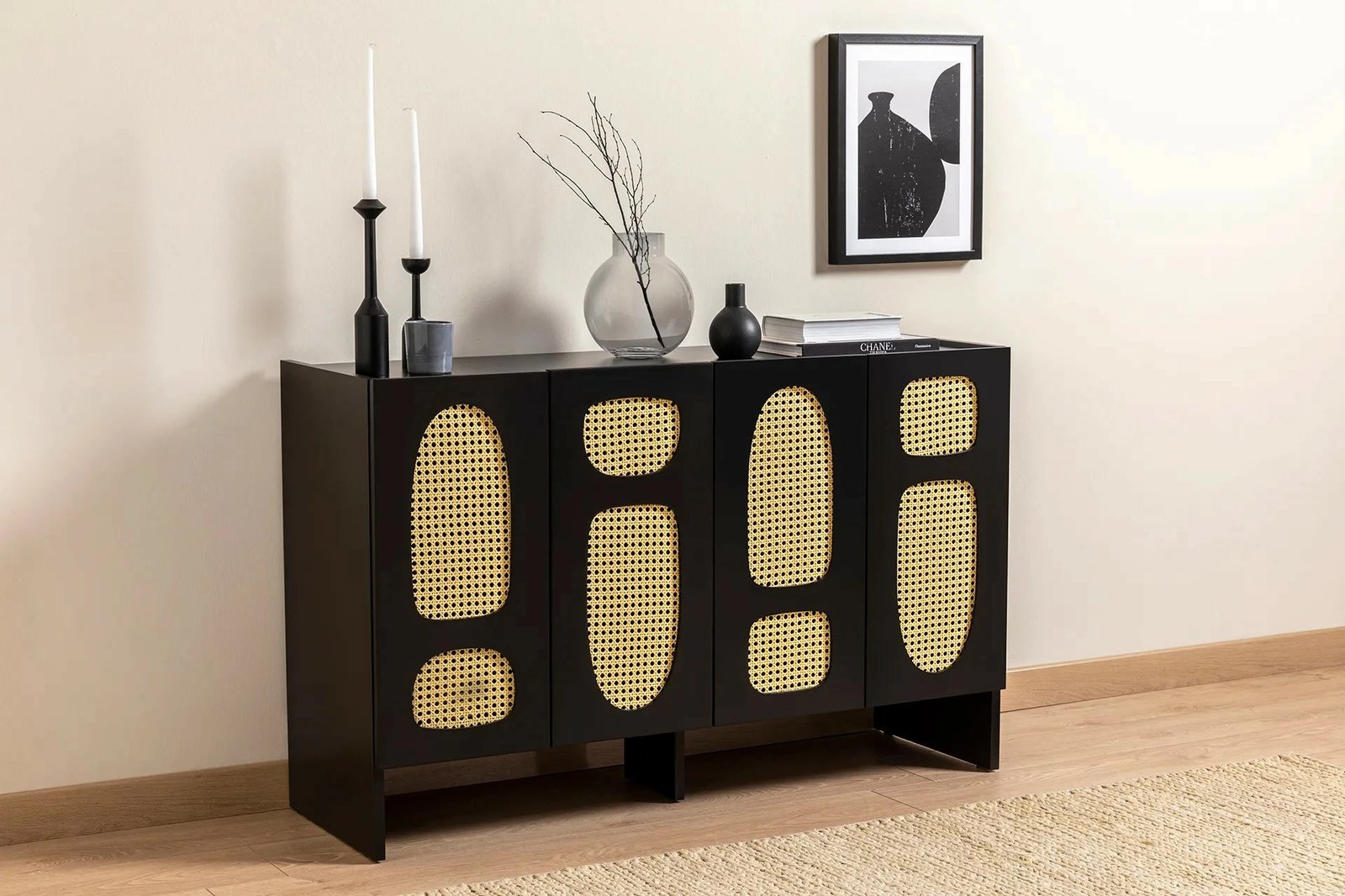 Konsolë Hanah Home Simona 80, e zezë