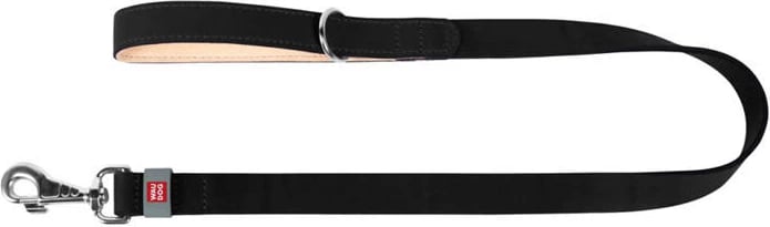 Litar qeni Waudog 08141, lëkurë natyrale, 122 cm, 20 mm, zi