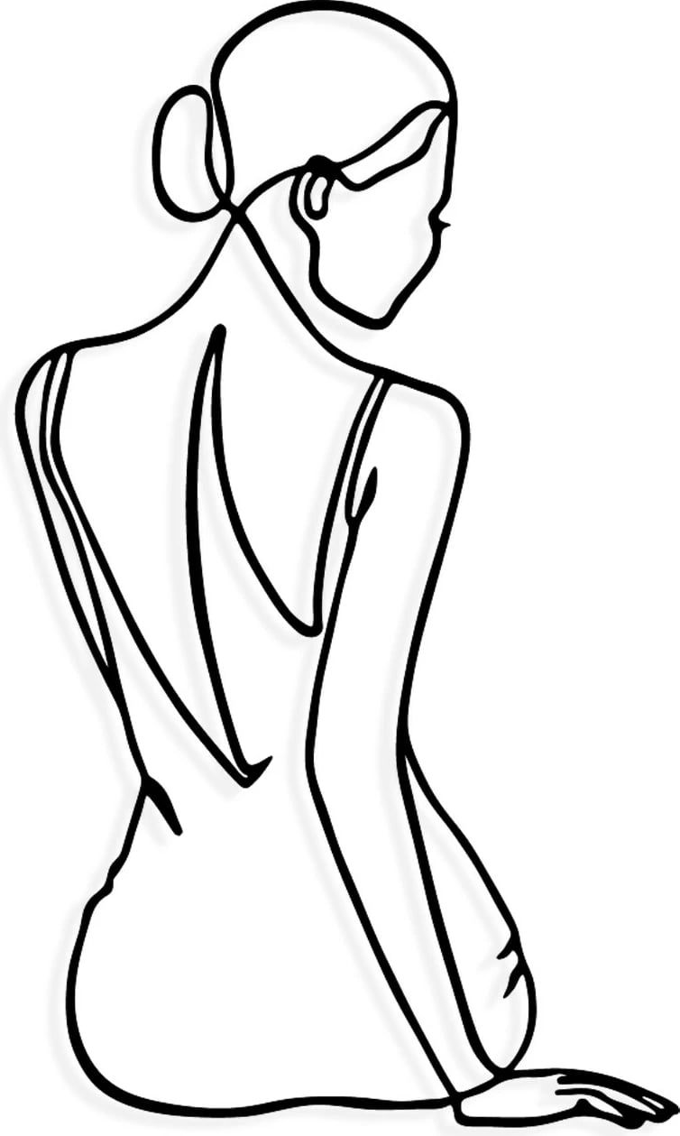 Aksesor dekorativ muri prej metali Wallity, Belleza, ngjyrë e zezë, 38x65cm