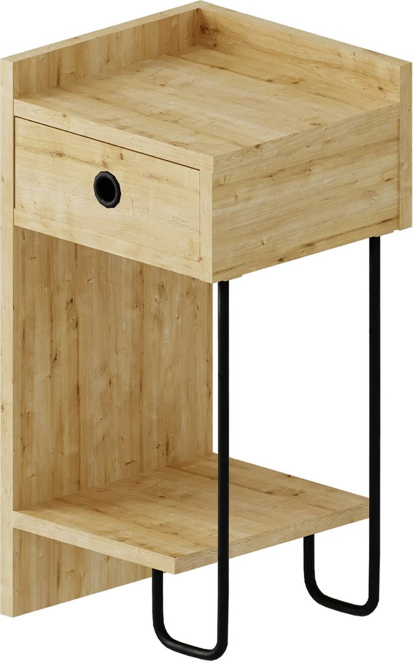 Komodinë anës krevati Skye Decor, Sirius majtas, ngjyrë lisi v2