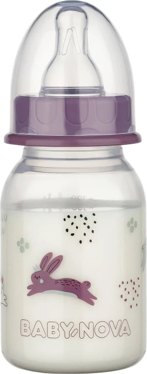 Shishe PP e drejtë me qafë standarde Baby Nova, 120 ml