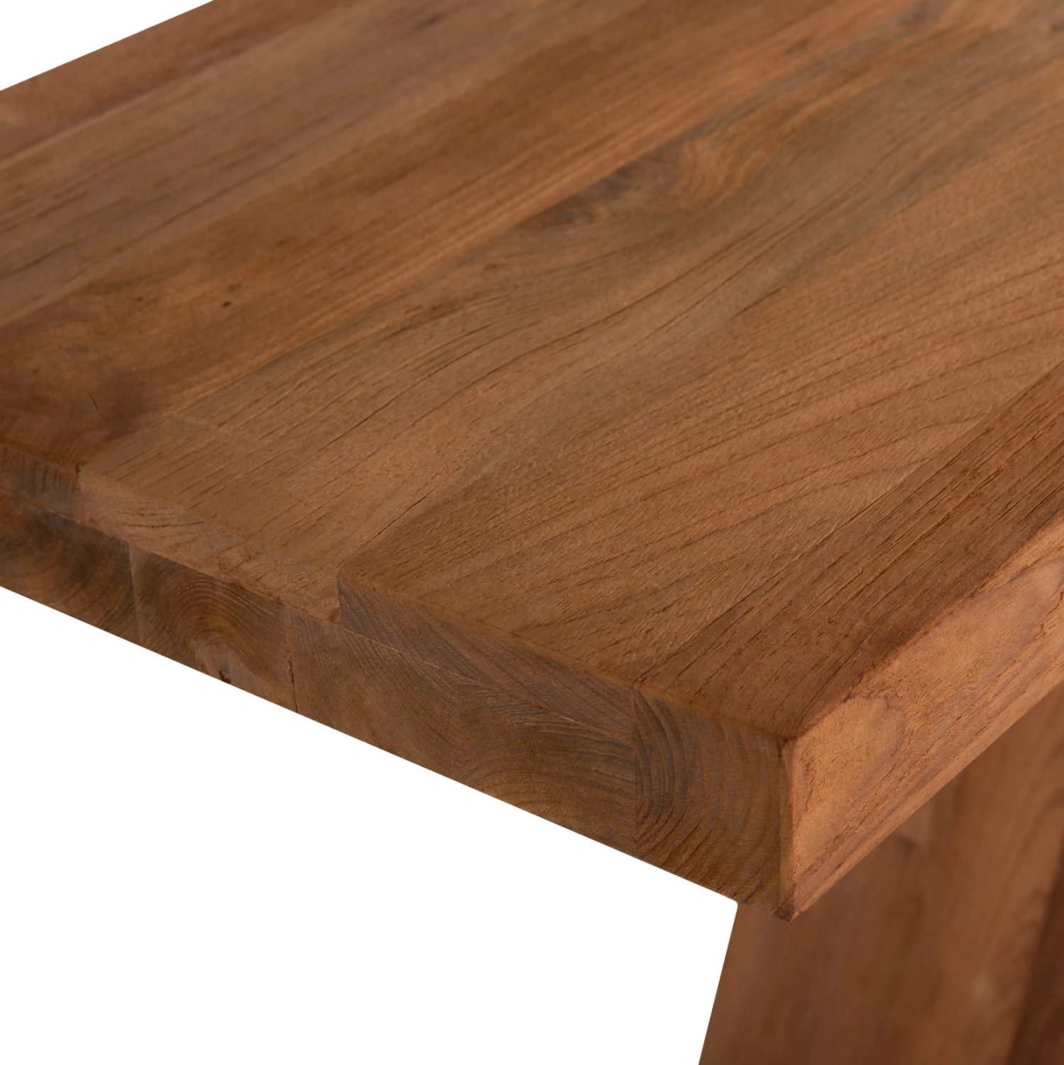 Konsolë prej druri teak, ngjyrë natyrale, 220x50x90 cm