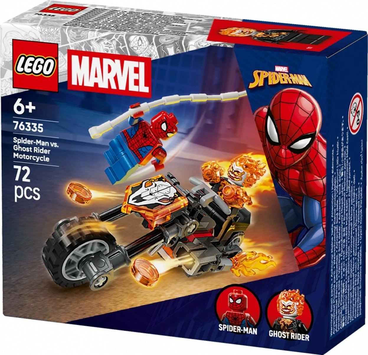 Set ndërtimi LEGO Marvel 76335 Spider-Man vs Ghost Rider, 72 pjesë, 6+, set i vogël