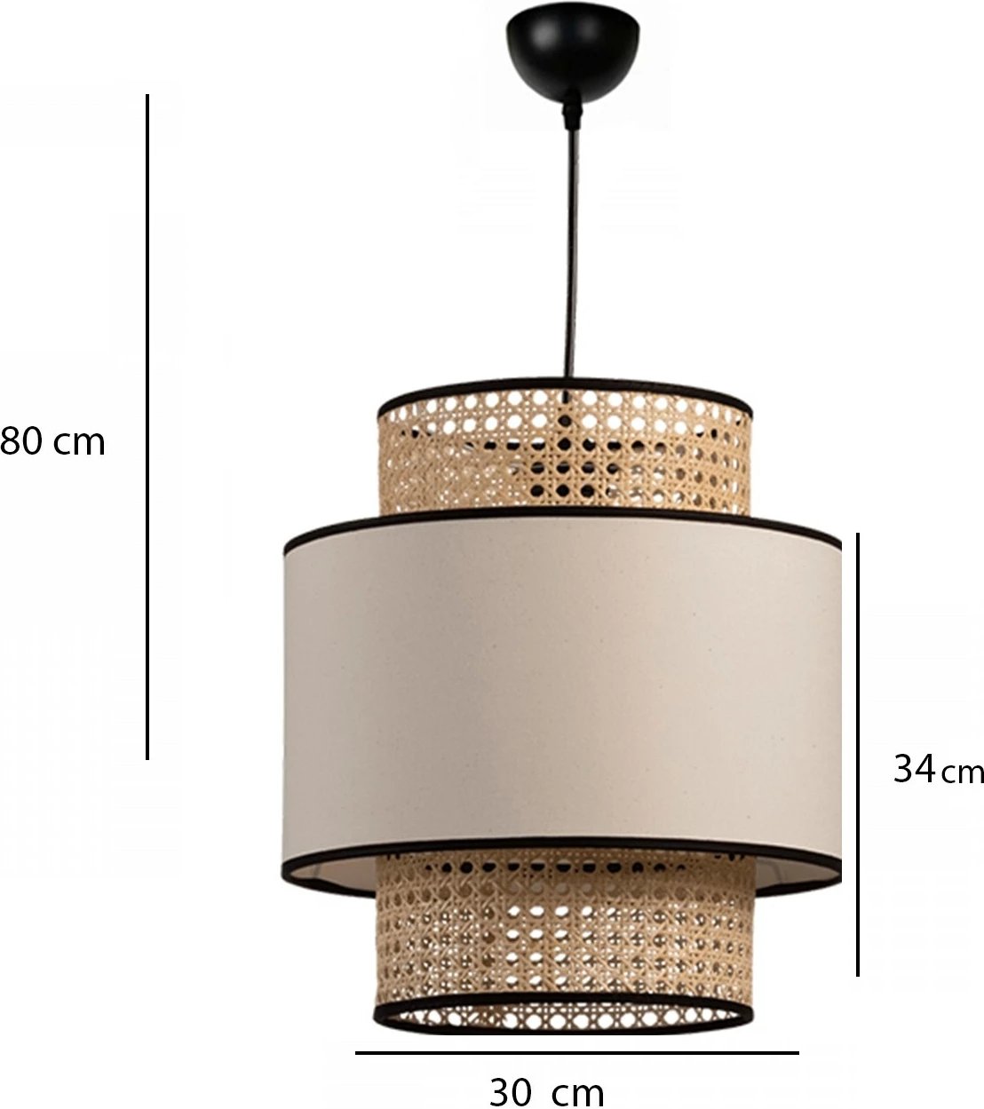 Llambë tavani Opviq, ratan, AYD-3506, bezhë dhe e zezë