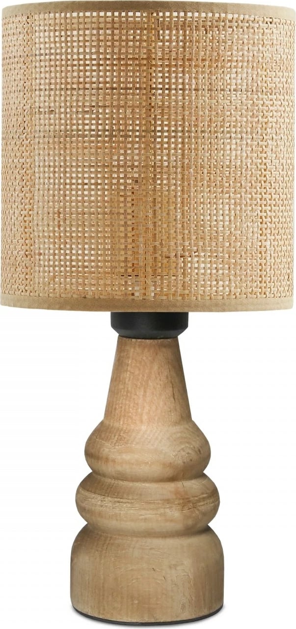 Llambë tavoline Opviq, trup druri, kapak bambu, krem, AYD-3674