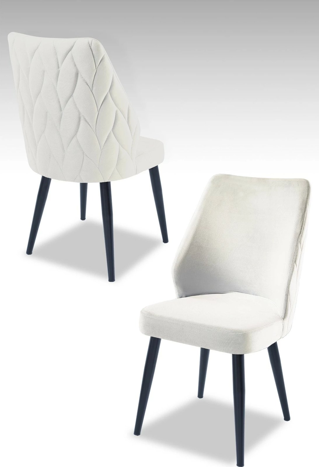 Set karrigesh (2 copë) Hanah Home, Pufi, krem, e zezë Set karrigesh (2 copë) Hanah Home, Pufi, krem, e zezë