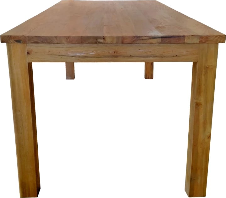 Tavolinë me karrige Noody-Wooly, dru tik, natyrale, 7 copë