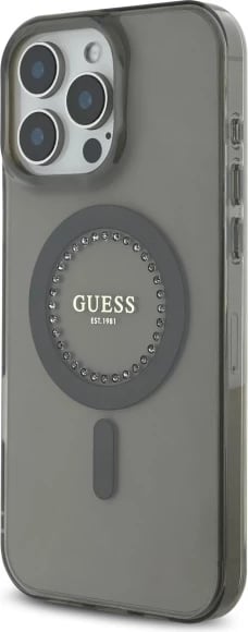 Mbështjellës Guess IML Rhinestones MagSafe për iPhone 16 Pro, Zi Mbështjellës Guess IML Rhinestones MagSafe për iPhone 16 Pro, Zi
