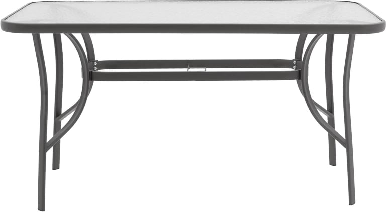 Tavolinë me karrige Calan-Ensure set prej 7 copash, metal dhe tekstilene antracit