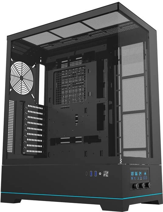 Kasë Darkflash DY451L, Big Tower, pa ventilatorë, ATX, xham i temperuar, e zezë