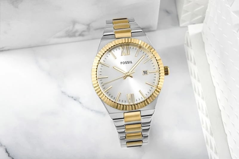 Orë dore për femra Fossil, argjend e ar