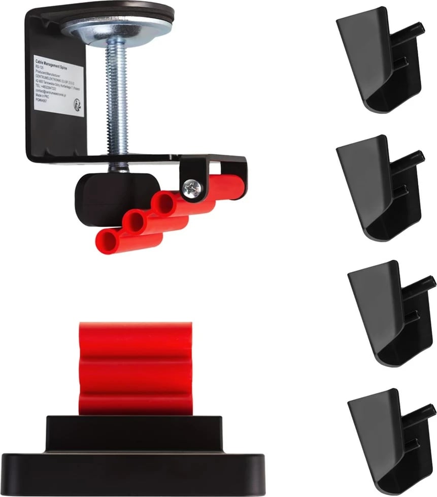 Organizues kabllosh për tavolinë nano RS RS125, 1345mm, zi e kuqe Organizues kabllosh për tavolinë nano RS RS125, 1345mm, zi e kuqe