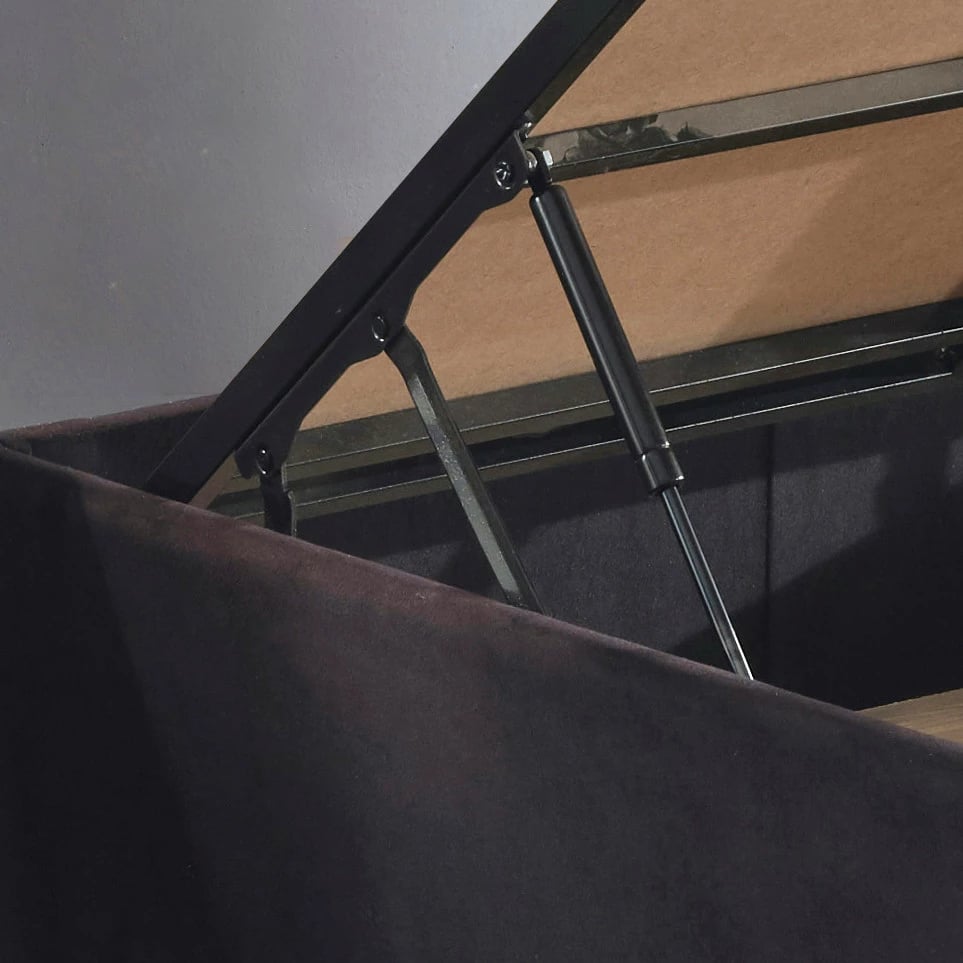 Baza dhe shtrati dopio me komodinë, ngjyrë e zezë, Skye Decor, 180x200cm