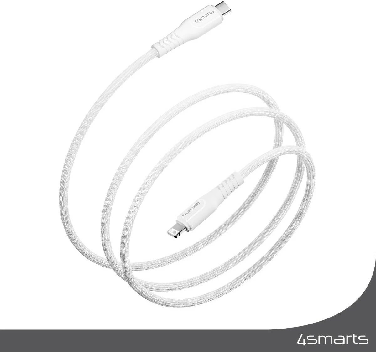 Kabllo USB-C në Lightning 4smarts 465592, 1.5 m, Silver, White