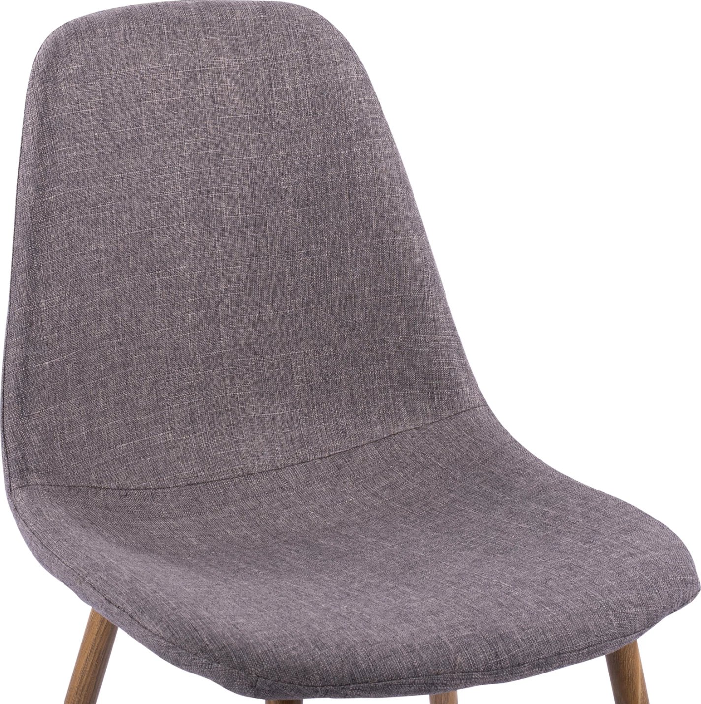 Karrige ngrënieje Leonardo FH00100.03 me këmbë metalike dhe pëlhurë kafe 44x55x85 cm, set prej 4 copë