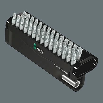 Set bitash Wera 30 copë, Torx Plus, 1/4", me mbajtës magnetik, në kuti, zi/metalik