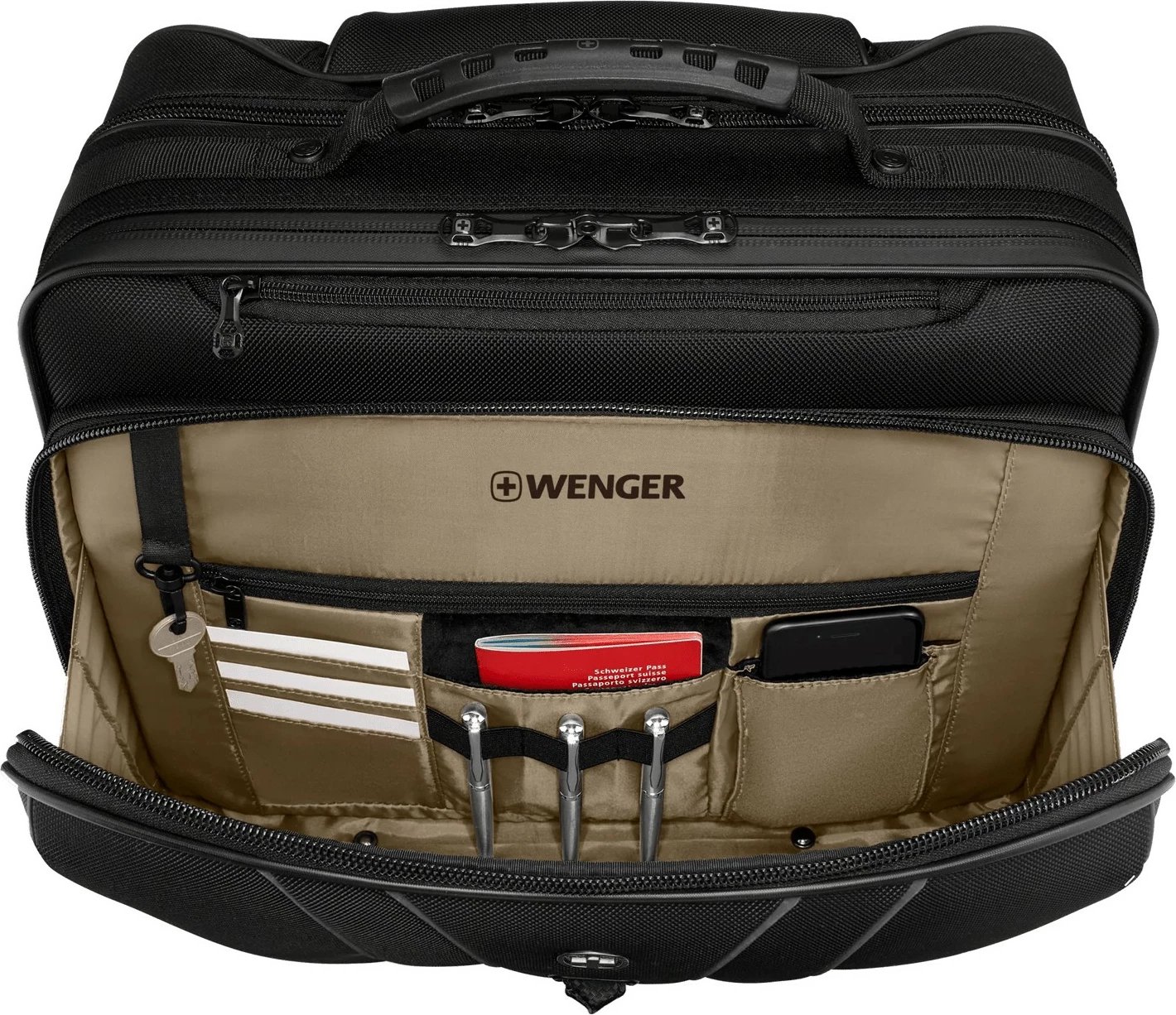 Çantë laptopi Wenger Legacy Black Series 15.6 inç me rrota, e zezë