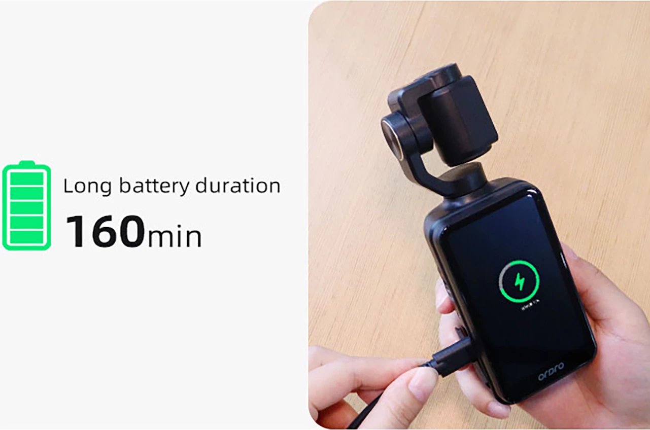 Kamerë xhepi Ordro Pocket M5 me gimbal 3-aksial, 5K, e zezë