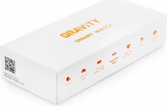 Smartwatch për meshkuj Gravity, i zi