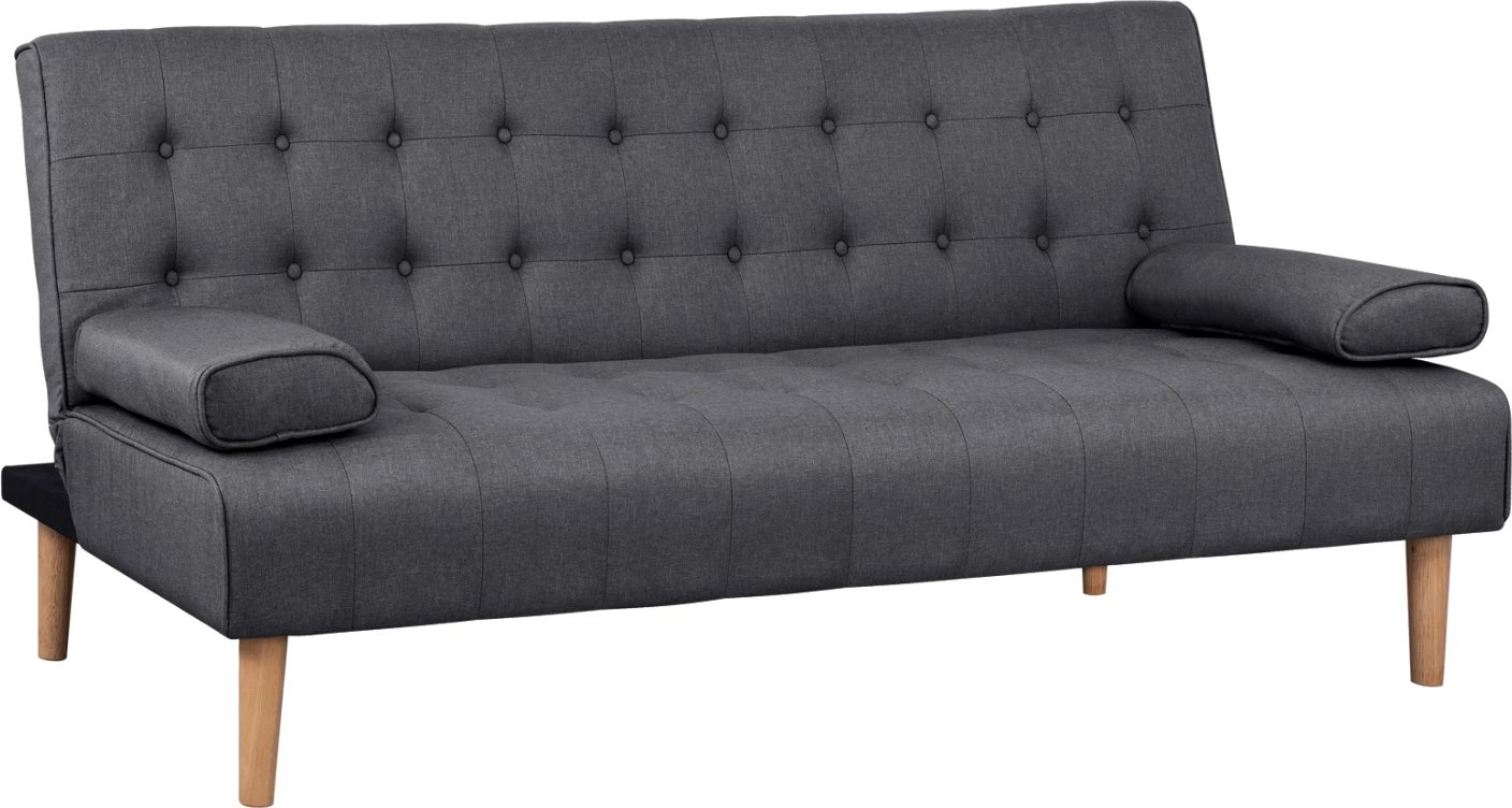 Krevat divan Wanda FH3149.01, material gri dhe 2 jastëk 190x84x83cm