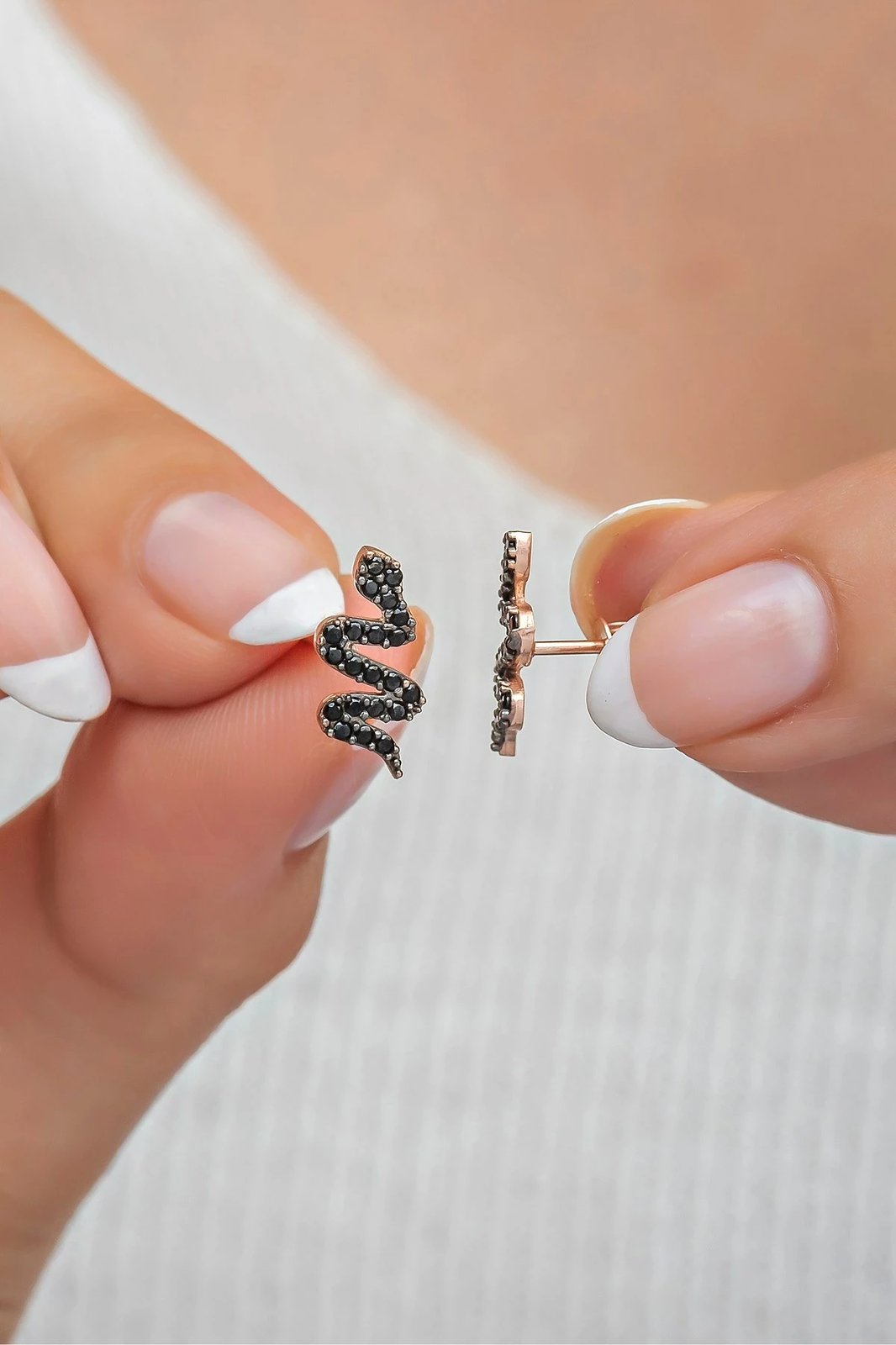 Vathë argjendi Jumeon, ngjyrë rozë ari dhe e zezë, NRZ998597