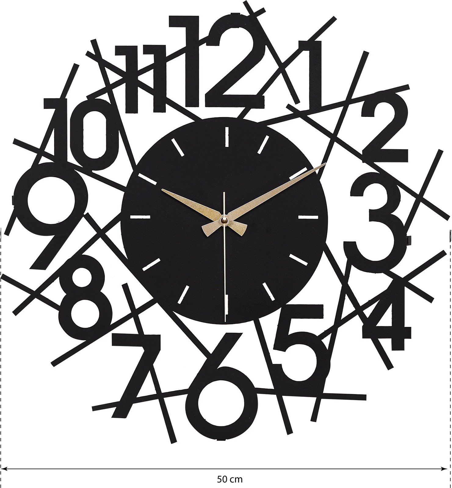 Orë muri dekorative prej metali, Wallity Lineal, e zezë