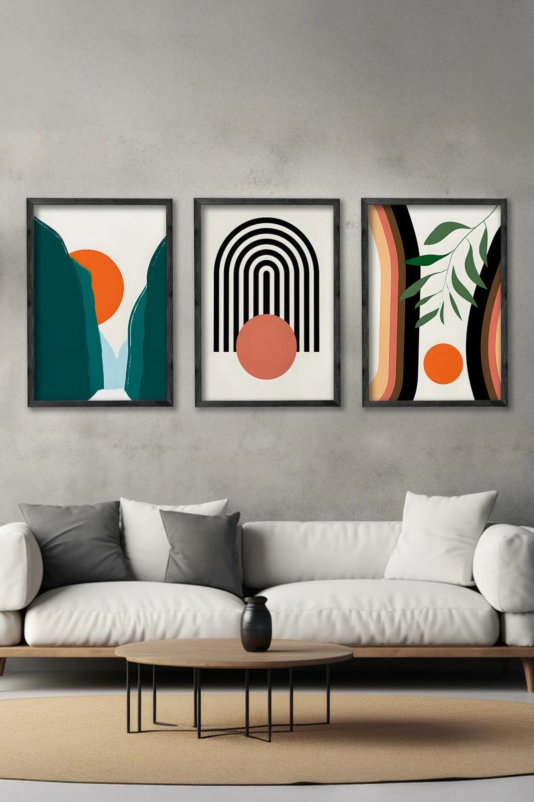 Pikturë dekorative me kornizë (3 copë), Wallity, Ersy3Syhcrv64