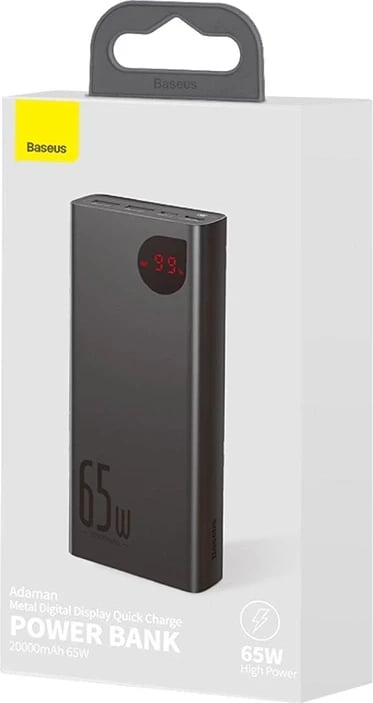Powerbank Baseus Adaman Metal PPIMDA-D01, 20000mAh, 65W, e zezë