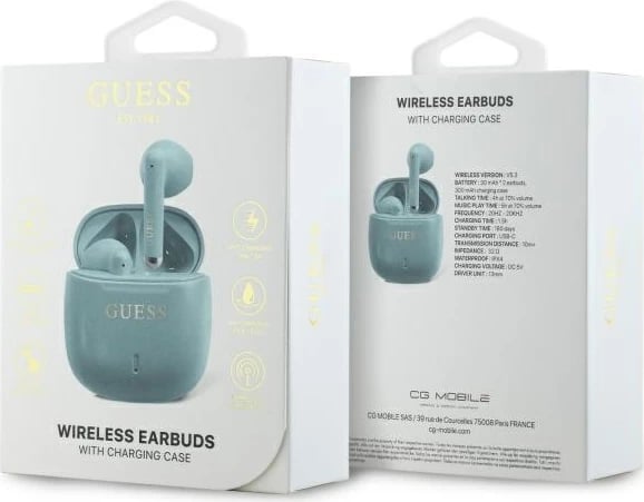 Kufje Bluetooth Guess GUTWSJ14ESGQ TWS me dokim, turkeze Kufje Bluetooth Guess GUTWSJ14ESGQ TWS me dokim, turkeze