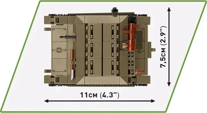 Set blloqesh Tankette TK-3 Cobi Klocki, 323 pjesë, me figurë, Jeshile