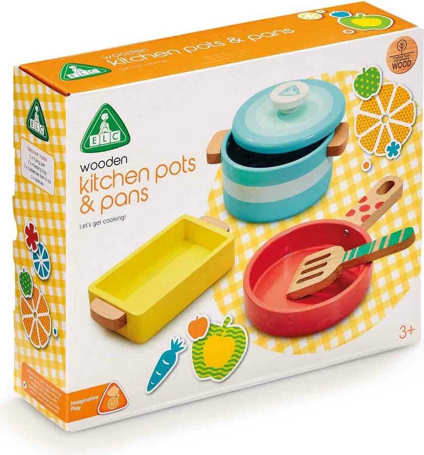 Early Learning Centre Wooden Kitchen Pots and Pans